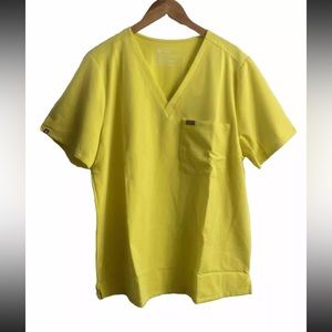 NWT FIGS Technical Catarina One-Pocket Womens Short Sleeve Scrub Top 2XL Yellow